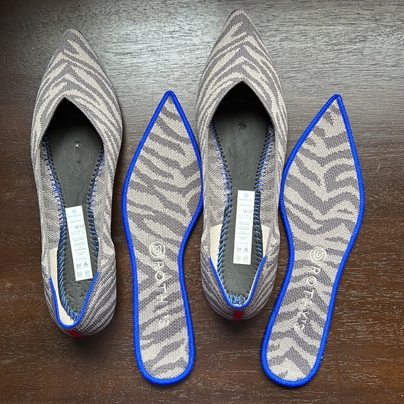 Rothy’s Pointed Toe Flats, grey Zebra - Picture 4 of 4
